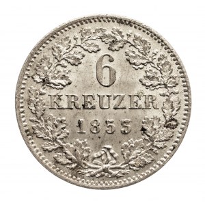 Niemcy, Bawaria, Maksymilian II 1848-1864, 6 krajcarów 1853, Mannheim