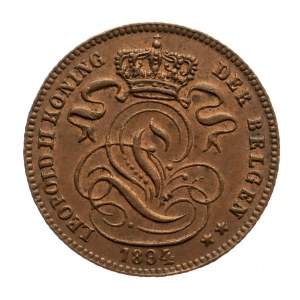 Belgia, Leopold II 1865-1909, 1 cent 1894, Bruksela