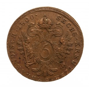 Austria, Franciszek II 1792-1835, 6 krajcarów 1800 A, Wiedeń