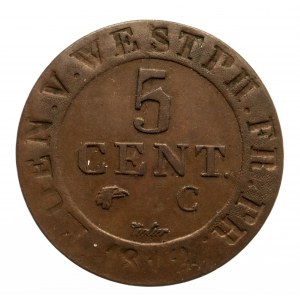 Niemcy, Westfalia, Hieronim Bonaparte 1807-1813, 5 centów 1812 C, Kassel
