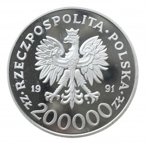 Polska, Rzeczpospolita od 1989 r., 200000 złotych 1992, Igrzyska XXV Olimpiady Barcelona 1982, Żaglówka