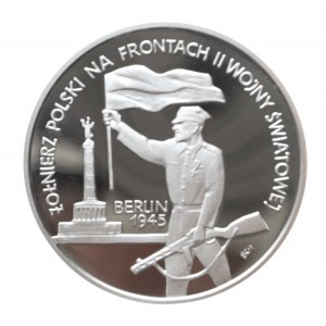 Polska, Rzeczpospolita od 1989 r., 10 złotych 1995, Żołnierz polski na frontach II WŚ - Berlin 1945