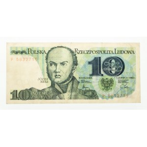 Polska, PRL 1944 - 1989, 10 ZŁOTYCH 1.06.1982, seria P.