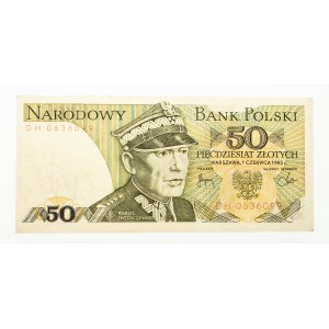 Polska, PRL 1944 - 1989, 50 ZŁOTYCH 1.06.1982, seria DH.