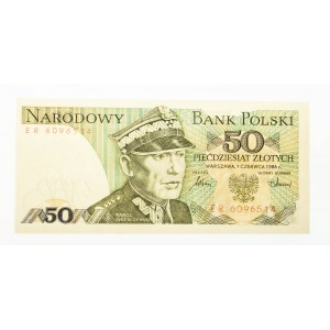 Polska, PRL 1944 - 1989, 50 ZŁOTYCH 1.06.1986, seria ER.