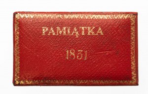 Polska, Powstanie Listopadowe, Pamiątka-pudełko na monety z roku 1831, czerwone ze złoceniami