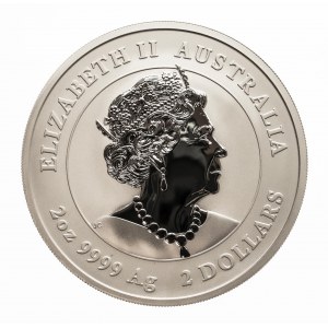 Australia, 2 dolary 2021, Rok Bawoła, 62,2 g (2 uncje) Ag999