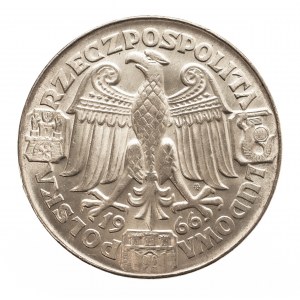 Polska, PRL 1944-1989, 100 złotych 1966 Mieszko i Dąbrówka, Głowy, próba w srebrze