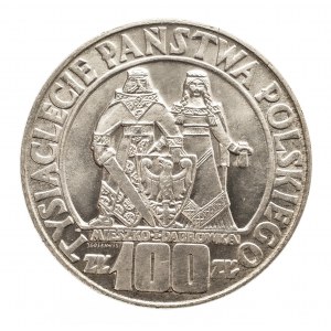 Polska, PRL 1944-1989, 100 złotych 1966 Mieszko i Dąbrówka, srebro (2)