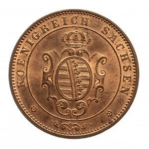 Niemcy, Saksonia, Jan 0854-1873, 5 fenigów 1862 B., Drezno