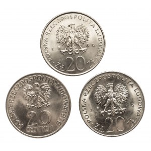 Polska, PRL 1944-1989, zestaw monet 20-sto złotowych - 3 sztuki (1)