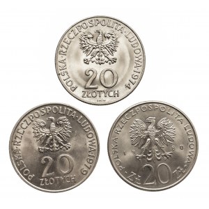 Polska, PRL 1944-1989, zestaw monet 20-sto złotowych - 3 sztuki (2)