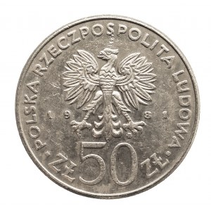 Polska, PRL 1944-1989, 50 złotych 1981 FAO, double die