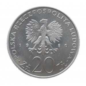 Polska, PRL 1944-1989, 20 złotych 1980, 50 lat Daru Pomorza, lustrzanka