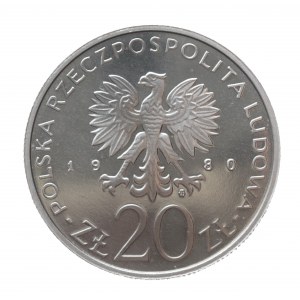 Polska, PRL 1944-1989, 20 złotych 1980, Igrzyska XXII Olimpiady, lustrzankaa