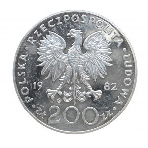 Polska, PRL 1944-1989, 200 złotych 1982, Jan Paweł II, stempel zwykły