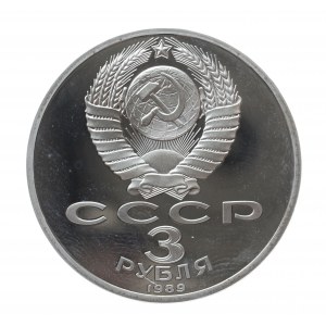 Rosja, ZSRR 1917-1989, 3 ruble 1989, Pomoc ofiarom trzęsienia ziemi w Armenii