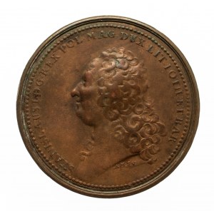 Francja, Polska, Stanisław Leszczyński, medal z okazji wzniesienia w 1755 roku pomnika króla Francji.