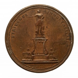 Francja, Polska, Stanisław Leszczyński, medal z okazji wzniesienia w 1755 roku pomnika króla Francji.