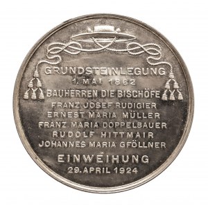 Austria, medal Linz, budowa katedry, 1924, srebro