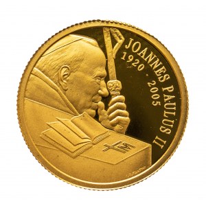 Wyspy Cooka, Elżbieta II, 10 dolarów 2005, Au Jan Paweł II.