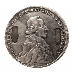 Niemcy, Biskupstwo Würzburg, Bamberg, talar 1785, Franz Ludwig von Erthal 1779-1795. Ślad po broszce.