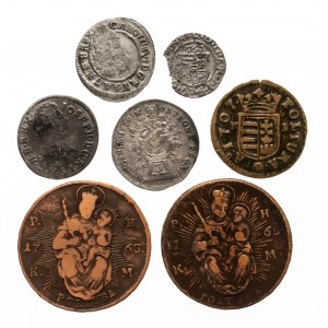 Węgry, lot 7 monet od 1564 do 1779.