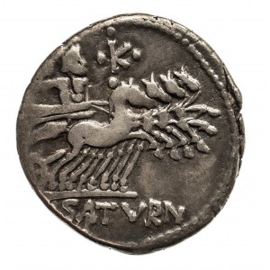 Republika Rzymska, Lucjusz Apulejusz Saturninus, denar 104 n.e., Rzym