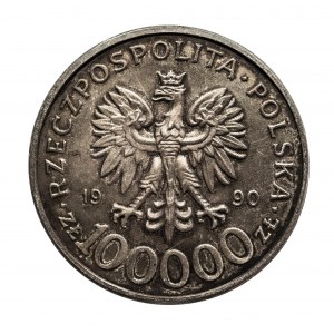 Polska, Rzeczpospolita Polska od 1989 r., 100000 złotych 1990, Solidarność typ C.