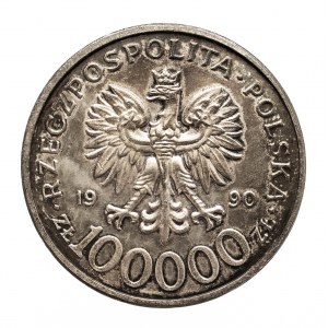 Polska, Rzeczpospolita Polska od 1989 r., 100000 złotych 1990, Solidarność typ C.