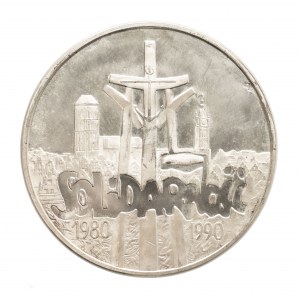 Polska, Rzeczpospolita Polska od 1989 r., 100000 złotych 1990, Solidarność typ A.