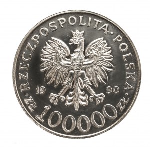 Polska, Rzeczpospolita Polska od 1989 r., 100000 złotych 1990, Solidarność, typ A.