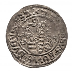 Niemcy, Saksonia, linia ernestyńska (1486–1547), Fryderyk III, Jan I i Jerzy (1508–1525), grosz bez daty, Buchholz.