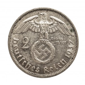 Niemcy, III Rzesza 1933-1945, 2 marki 1937 F, Hindenburg