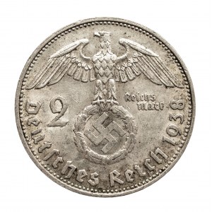 Niemcy, III Rzesza 1933-1945, 2 marki 1938 E, Hindenburg