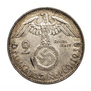 Niemcy, III Rzesza 1933-1945, 2 marki 1938 F, Hindenburg