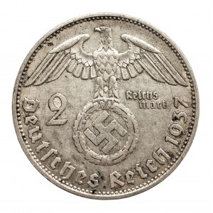 Niemcy, III Rzesza 1933-1945, 2 marki 1937 A, Hindenburg