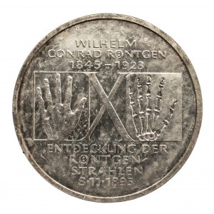 Niemcy, Republika Federalna, 10 marek 1995 D,150 rocznica urodzin - Wilhelm Conrad Röntgen