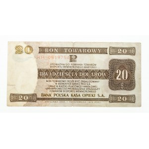 PRL 1944 - 1989, Bon Pekao, 20 dolarów, 1.10.1979, seria HH, Warszawa.