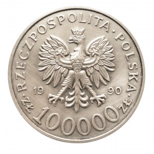 Polska, Rzeczpospolita Polska od 1989 r., 100000 złotych 1990, Solidarność typ A.