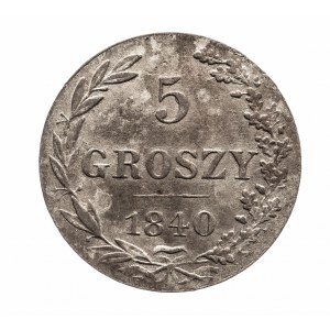 Zabór Rosyjski, Mikołaj I 1825-1855, 5 groszy 1840, Warszawa