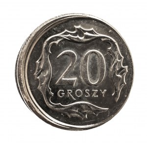 Polska, Rzeczpospolita od 1989, 20 groszy (destrukt menniczy) 2015, Warszawa