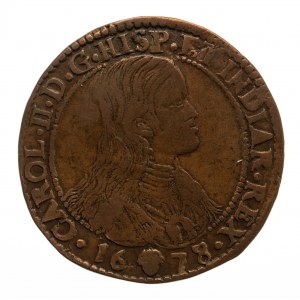 Niderlandy hiszpańskie, Karol II (1665–1700) - Brabancja, żeton 1678, mennica Bruksela