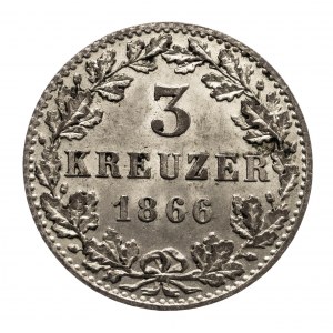 Niemcy, Frankfurt - Wolne Miasto, 3 krajcary 1866, Frankfurt