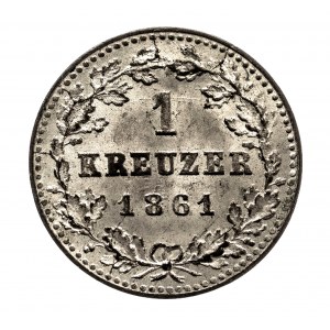 Niemcy, Nassau, Adolf 1839-1866, 1 krajcar 1861, Wiesbaden