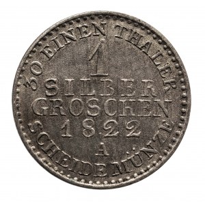Niemcy, Prusy, Fryderyk Wilhelm III 1797-1840, 1 grosz w srebrze 1822 A, Berlin