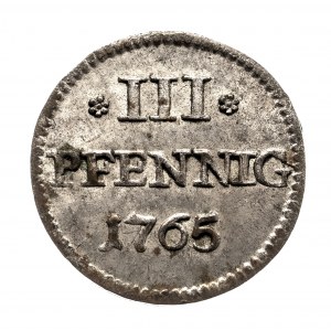 Niemcy, Saksonia, Fryderyk August III 1763-1806, III fenigi 1765 C, Drezno