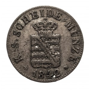 Niemcy, Saksonia, Fryderyk August II 1836-1854, 1/2 nowego grosza / 5 fenigów 1842 G, Drezno