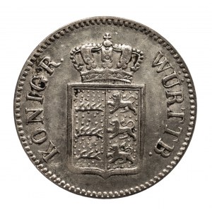 Niemcy, Wirtembergia, Wilhelm I 1816-1864, 3 krajcary 1852, Stuttgart