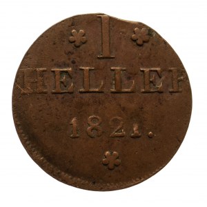 Niemcy, Frankfurt, Wolne Miasto, 1 heller (halerz) 1821 G(F)B, Frankfurt